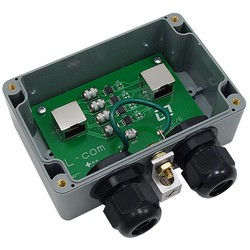 袖珍型防风雨6类10/100/1000Base-T高功率避雷器，RJ45插座的图片