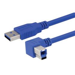 USB 3.0线缆组件，A型公头/直角左出线B型公头，0.5米的图片