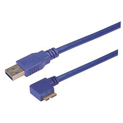 USB 3.0线缆组件，直通A型/直角左出线Micro-B，0.5米的图片