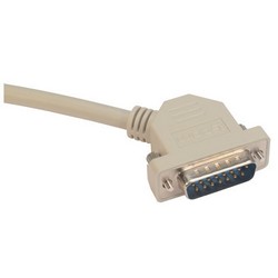 优良型模制D-Sub线缆，DB15公头/45度右出线公头，1英尺（0.3米）的图片