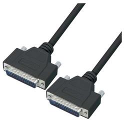 优良型黑色D-Sub模制线缆，DB25公头/公头，1.0ft/0.3m的图片