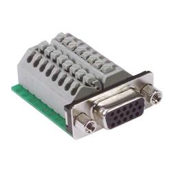 与无螺丝接线盒现场端接的HD15母头连接器的图片