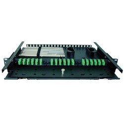 1U机架式安装光纤接线盒，带3 FSP系列子面板开口的图片