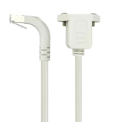 超5类屏蔽式网络延长线缆，安装法兰至直角下出线 RJ45连接器，1m的图片