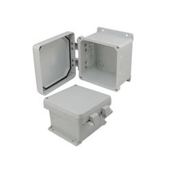 6×6×4英寸（15.2×15.2×10.2厘米）UL®认证工业级NEMA-4X防风雨接线盒，仅接线盒本身，带非金属合页连接结构的图片