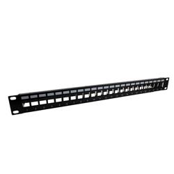 1.75"x19" (1U) 24 Port Shielded Keystone Slots panel with Cable Manager的图片