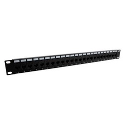 1.75"x19" (1U) 24 Port  Right Angle Category 6 Feed-Thru Coupler panel with Cable Manager的图片