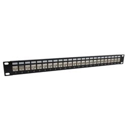 1.75"x19" (1U) 24 Port Low Profile Category 5e Shielded Feed-Thru Mini-Coupler panel w/Cable Manager的图片