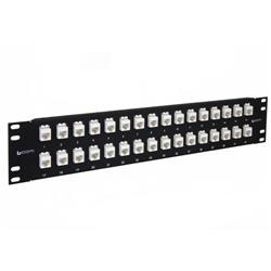 3.5×19英寸（8.9×48.3厘米）（2U）32端口直体式超5类直插配线架，非屏蔽薄型微耦合器的图片