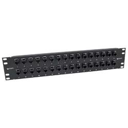 3.5×19英寸（8.9×48.3厘米）（2U）32端口薄型超6类直插式配线架，非屏蔽的图片