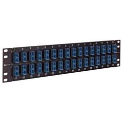 3.5英寸（8.9厘米）配线架，32个单模双芯SC耦合器的图片