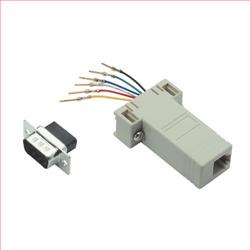 模块化适配器，DB9公头 / RJ12 (6x6)插座,开槽螺丝的图片