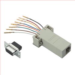 模块化适配器，DB9母头 / RJ45 (8x8)插座,开槽螺丝的图片