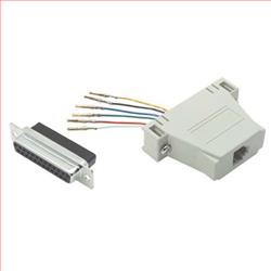 模块化适配器，DB25母头 / RJ12 (6x6)插座,开槽螺丝的图片