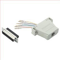 模块化适配器，DB25公头 / RJ12 (6x6)插座,开槽螺丝的图片