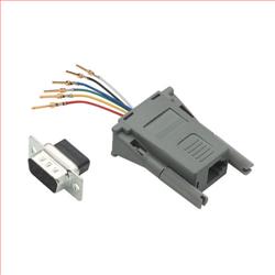 模块化适配器，DB9 公头 / RJ12 (6x6) 插座50 μ / 0.762 μm 厚镀金层的图片