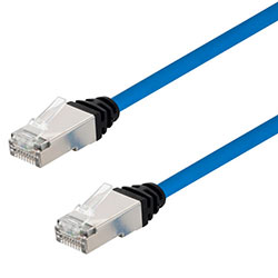 Category 6a Slim Ethernet Patch Cable, Shielded, Dual Rated CM-LSZH, Blue, 3.0Ft的图片
