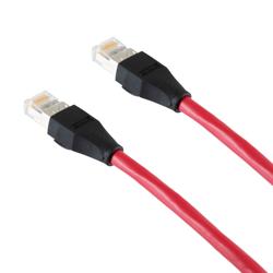 超6类屏蔽跳线，RJ45/RJ45，CMR阻燃，红，2米的图片