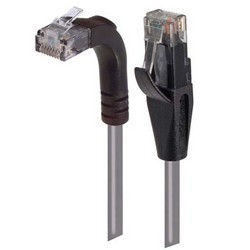 6类直角型RJ45以太网跳线，直通/直角上出线，灰，5英尺（1.5米）的图片