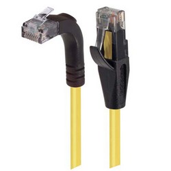 6类直角型RJ45以太网跳线，直通/直角上出线，黄，10英尺（3米）的图片