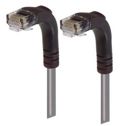 6类直角型RJ45以太网跳线，直角下出线/直角下出线，灰，15英尺（4.6米）的图片