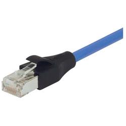 超5类屏蔽EIA568标准跳线，RJ45/RJ45，蓝，75英尺（22.9米）的图片
