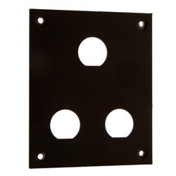 Universal Steel Sub-Panel with Three 0.630" D-Holes, Black的图片
