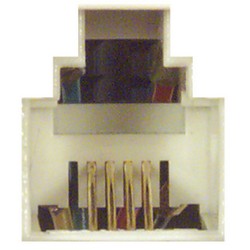 黑色通用子面板，带2个黑色卡扣安装耦合器，RJ11（6x4）直通型的图片