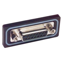 防水型面板安装焊杯式D-Sub连接器，DB15母头的图片