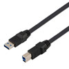 高柔性拖链级USB3.0线缆组件，A型公头/B型公头， 28/26/22AWG，UL20276, VW-1阻燃等级PVC护套，黑色，3米的图片