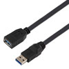 高柔性拖链级USB3.0线缆组件，A型公头/A型母头， 28/26/22AWG，UL20276, VW-1阻燃等级PVC护套，黑色，4米的图片