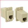 水晶头母座耦合器，RJ12（6×6）水晶头，3类，交叉布线，30µ，乳白的图片