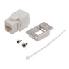 法兰安装套件，超6类10gig以太网免工具Keystone RJ45插座，TIA568A/B，适用于28AWG细缆，白色的图片