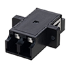 LC Shutter Coupler, Duplex, With Flange, Black的图片