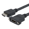 特优型超高速HDMI线缆，支持8K@60Hz与48Gbps，公头（插头）/面板安装型母头（插座），PVC护套，黑，0.5米的图片