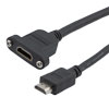特优型超高速HDMI线缆，支持8K@60Hz与48Gbps，公头（插头）/面板安装型母头（插座），低烟无卤护套，黑，1米的图片