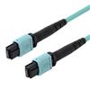 MPO w/o pins to MPO w/o pins, 24 Fiber Round, OM3 10G 50/125 Multimode, LSZH Jacket, Aqua, 3.0m的图片