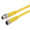 Brad® Nano-Change® M8线缆，3针，IP68级，公头/母头，24AWG，PVC，黄，5米的图片