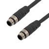 IP67防护等级8针A编码F/UTP屏蔽工业户外级双绞线M12线缆，M12公头/M12公头，FT2阻燃等级TPU护套，黑，15米的图片