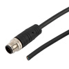M12 8针IP67防护等级A编码工业级户外单头线缆组件，非屏蔽，24AWG，UL 94V-0阻燃等级，PUR护套，公头/平切端，黑，2.0米的图片