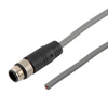 M12 8针IP67防护等级A编码户外级耐高温单头线缆组件，屏蔽，26AWG，VW-1阻燃等级，PVC护套，公头/平切端，灰，2.0米的图片
