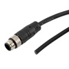 M12 8针IP67防护等级A编码工业级户外单头线缆组件，屏蔽，26AWG，VW-1阻燃等级，PUR护套，公头/平切端，黑，5.0米的图片