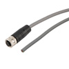 M12 8针IP67防护等级A编码户外级耐高温单头线缆组件，非屏蔽，24AWG，VW-1阻燃等级，PVC护套，母头/平切端，灰，2.0米的图片
