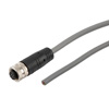 M12 8针IP67防护等级A编码户外级耐高温单头线缆组件，非屏蔽，24AWG，VW-1阻燃等级，PVC护套，母头/平切端，灰，5.0米的图片