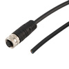 M12 8针IP67防护等级A编码工业级户外单头线缆组件，非屏蔽，24AWG，UL 94V-0阻燃等级，PUR护套，母头/平切端，黑，2.0米的图片