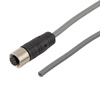 M12 8针IP67防护等级A编码户外级耐高温单头线缆组件，屏蔽，26AWG，VW-1阻燃等级，PVC护套，母头/平切端，灰，5.0米的图片