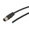 M12 8针IP67防护等级A编码工业级户外单头线缆组件，屏蔽，26AWG，VW-1阻燃等级，PUR护套，母头/平切端，黑，2.0米的图片