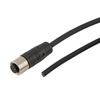 M12 8针IP67防护等级A编码工业级户外单头线缆组件，屏蔽，26AWG，VW-1阻燃等级，PUR护套，母头/平切端，黑，5.0米的图片